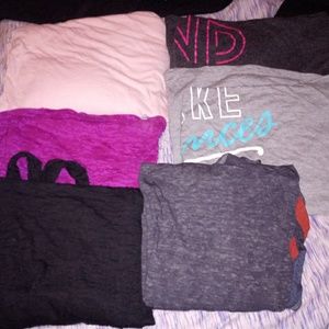 5-workout tank tops & 1 long sleeve thin hoodie